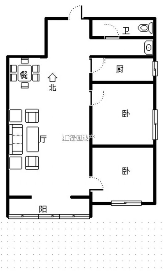 东林家园2室1厅1卫户型图
