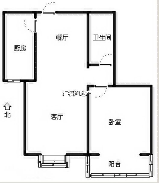 水岸花城1室1厅1卫户型图