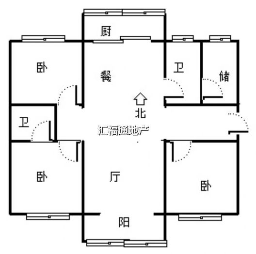 国富嘉园4室1厅2卫户型图