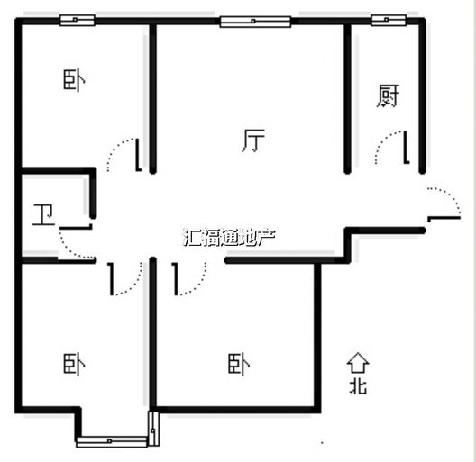 联合七号院3室1厅1卫户型图