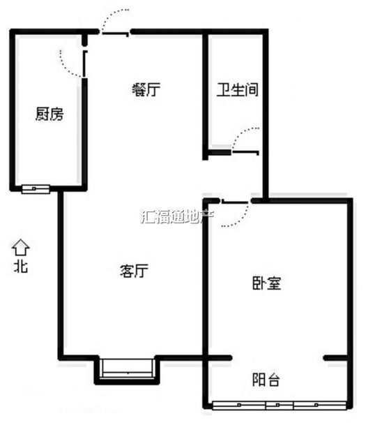 水岸花城1室1厅1卫户型图