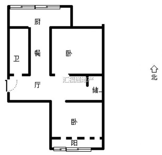 金属器件厂住宅小区2室1厅1卫户型图