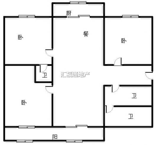 温馨小区3室2厅2卫户型图