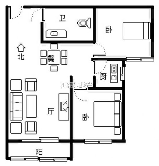 公园壹号2室2厅1卫户型图