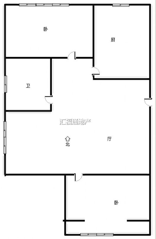 强舜铭城2室1厅1卫户型图