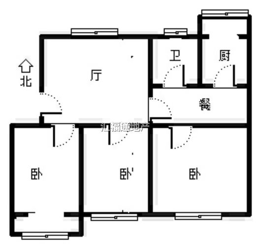 槐林新村3室2厅1卫户型图