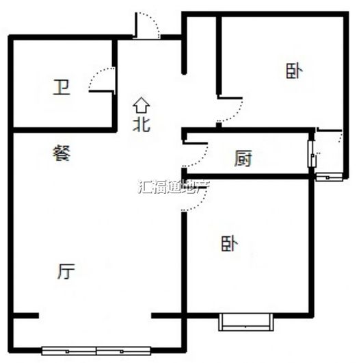 香邑溪谷一期2室2厅1卫户型图