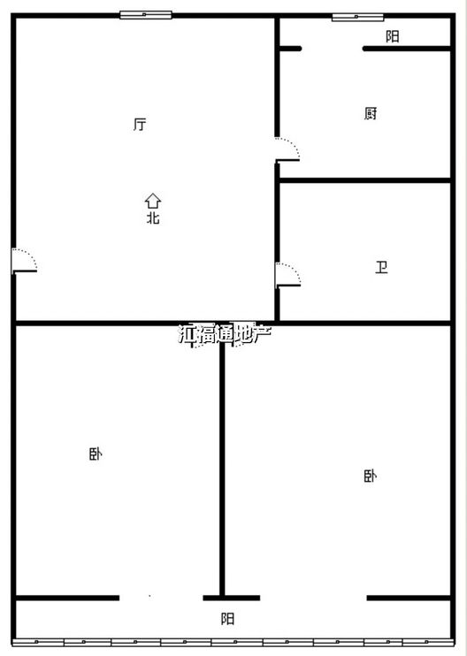 物资局小区2室1厅1卫户型图