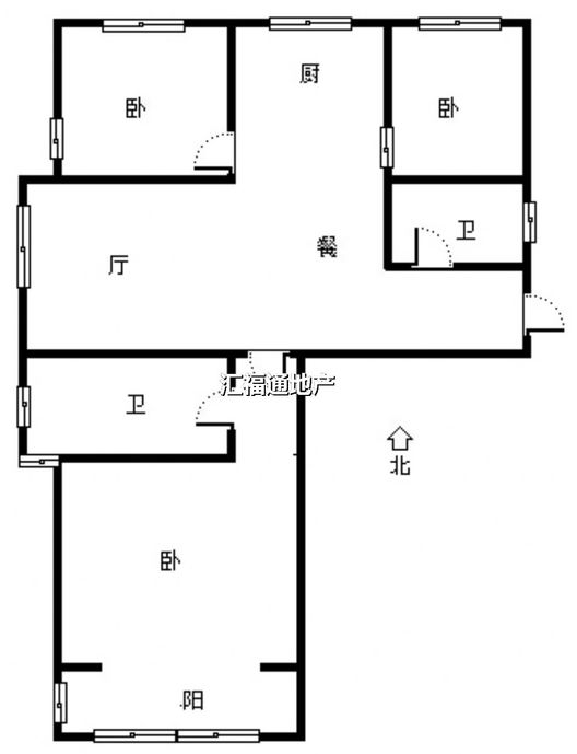 卓悦城北京未3室2厅1卫户型图