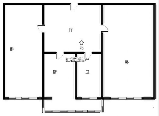 金属器件厂住宅小区2室1厅1卫户型图