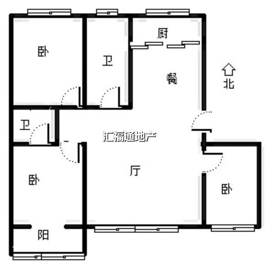 名流枫景洋房3室2厅2卫户型图
