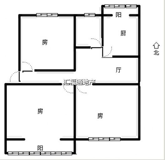 信用社小区（67处附近）3室1厅1卫户型图