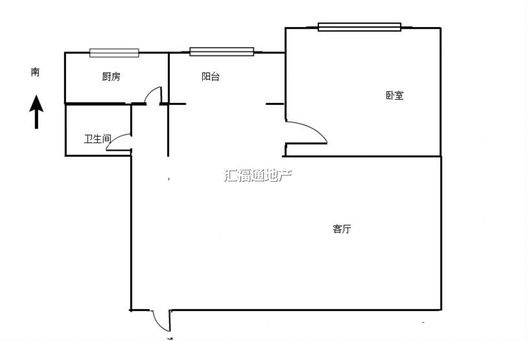 云景城1室1厅1卫户型图