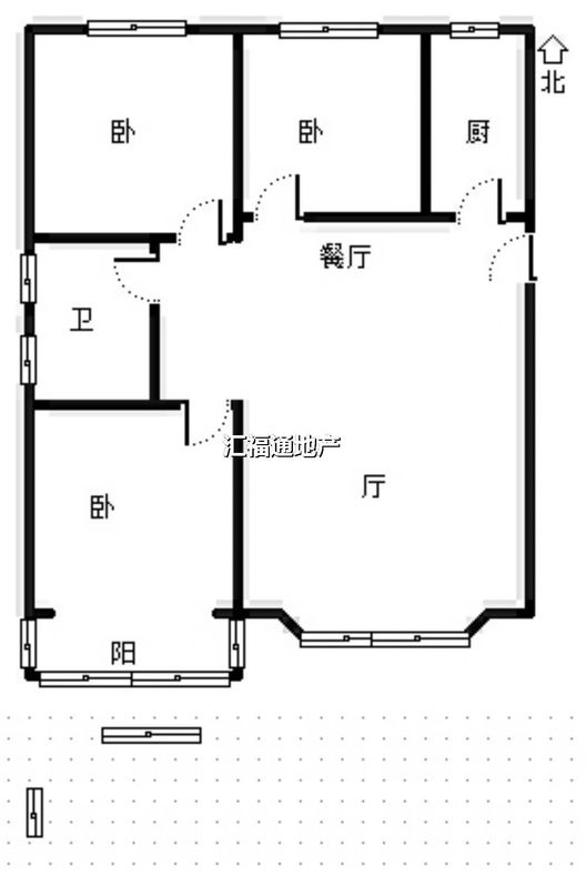 名流枫景洋房3室2厅1卫户型图