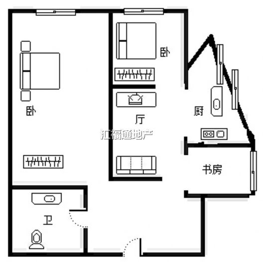 公园壹号2室1厅1卫户型图