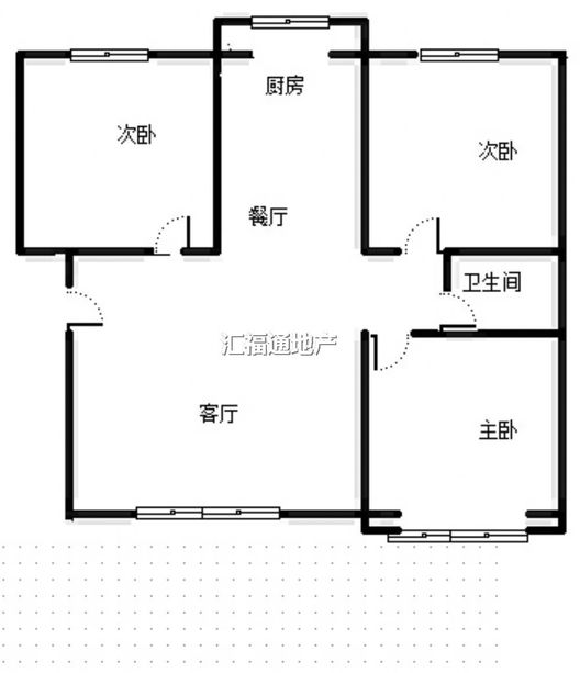 惠友康庭3室2厅1卫户型图