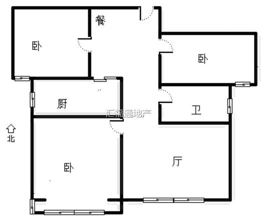 卓悦城北京未3室2厅1卫户型图