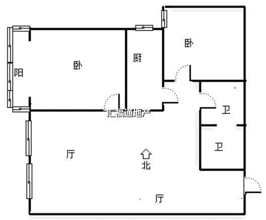 公园壹号2室2厅1卫户型图
