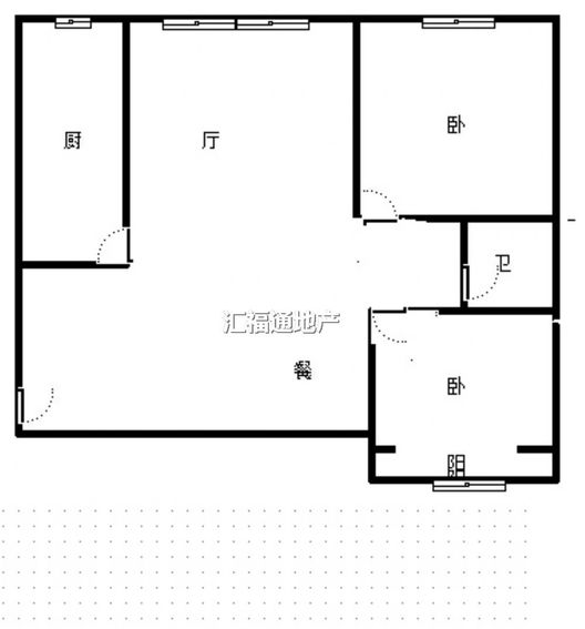 北京理想城2室2厅1卫户型图