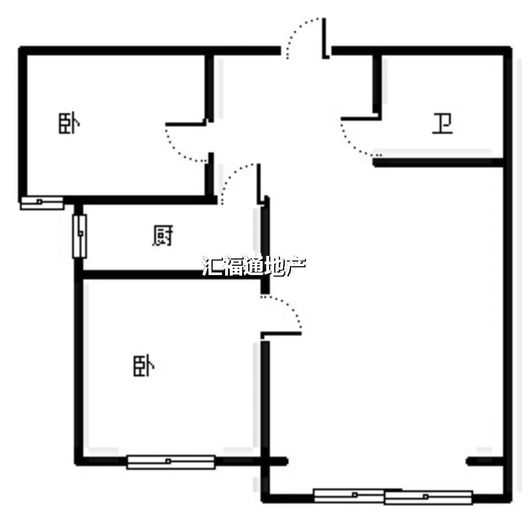 翡翠城（涿郡东区）2室2厅1卫户型图