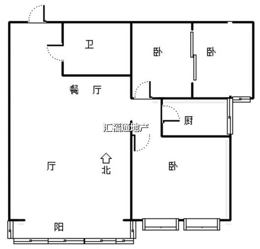 公园壹号3室2厅1卫户型图