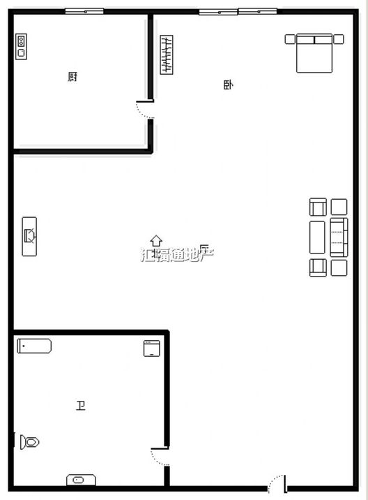 金竹花园1室0厅1卫户型图