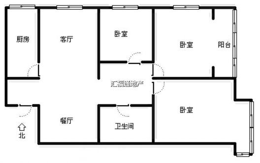 水岸花城3室2厅2卫户型图