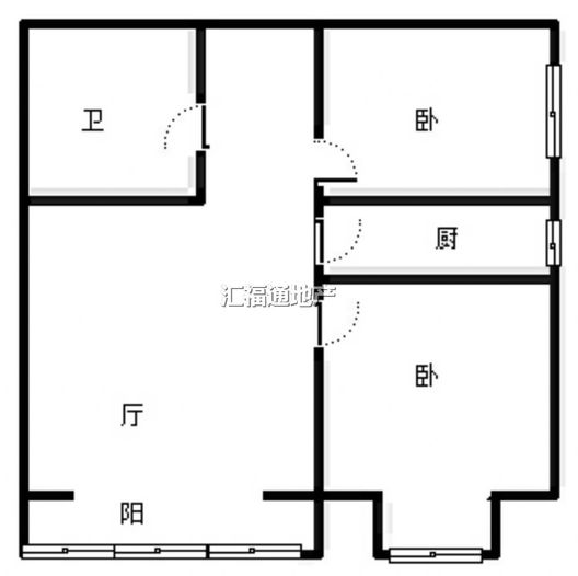 翡翠城（涿郡东区）2室1厅1卫户型图