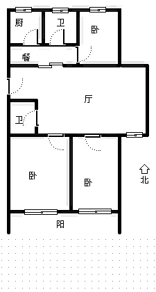 蓝天网架厂小区3室2厅2卫户型图