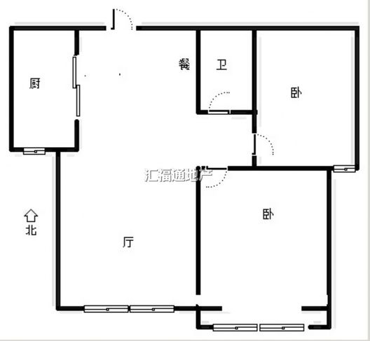 水岸花城2室2厅1卫户型图