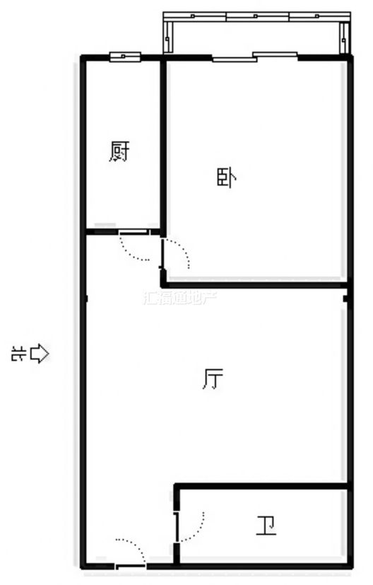 汇元上城1室1厅1卫户型图