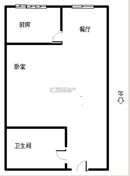 名流美域1室0厅1卫户型图