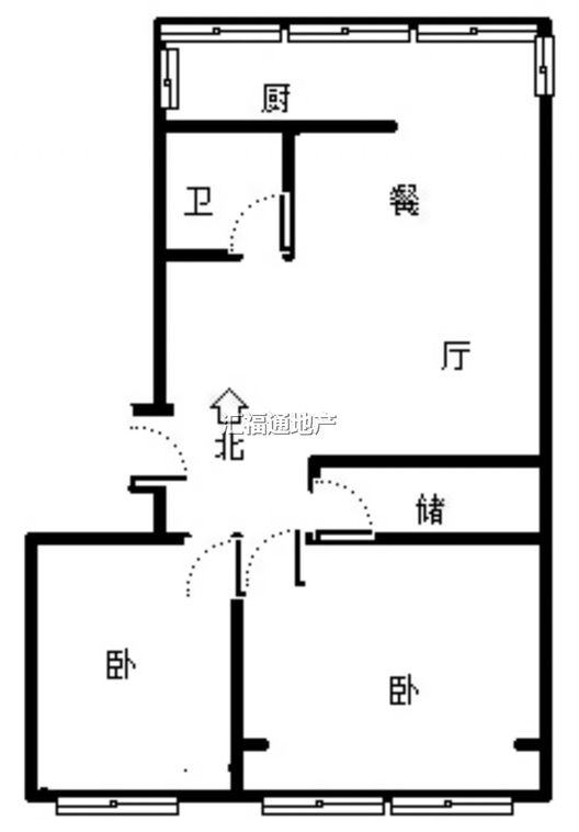金顺苑2室1厅1卫户型图