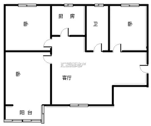 军怡公馆（北京公馆）3室2厅1卫户型图