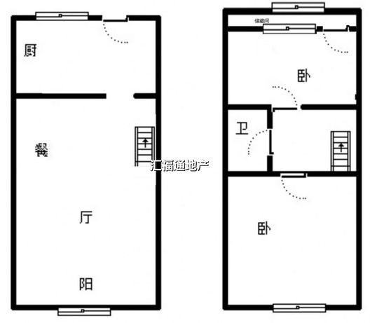 鹏渤印象城·牛津花园2室1厅2卫户型图
