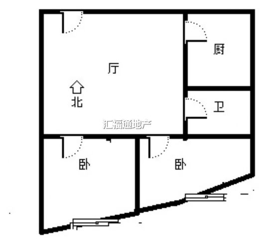 富景华庭2室1厅1卫户型图