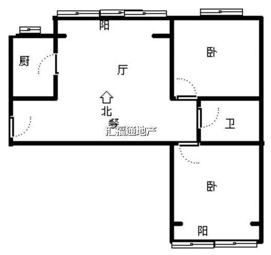 水岸花城2室1厅1卫户型图