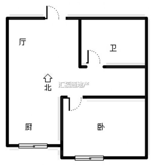 金竹花园1室1厅1卫户型图