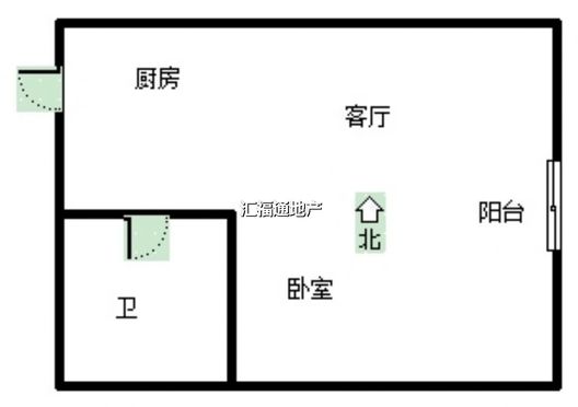 金街公寓1室1厅1卫户型图