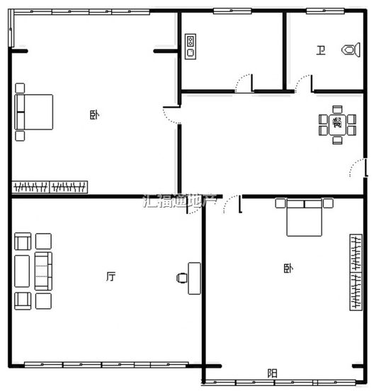 老交通局小区2室2厅1卫户型图