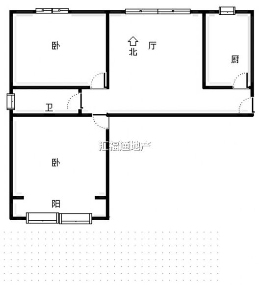 水岸花城2室1厅1卫户型图