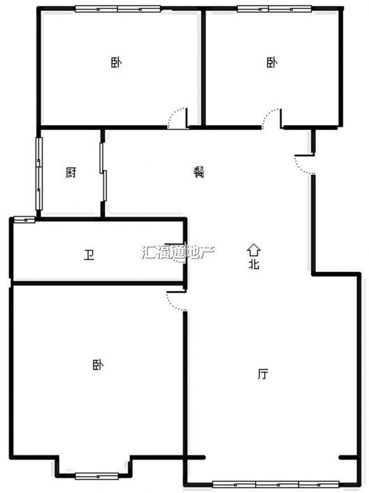 天地新城3室2厅1卫户型图
