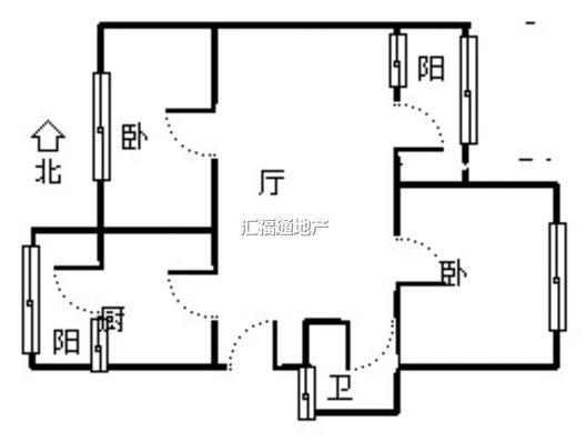 粮食局东关小区2室1厅1卫户型图