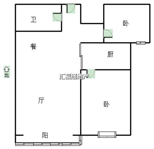 联合七号院2室2厅1卫户型图