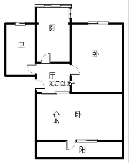 华北铝业生活小区（北院）2室2厅1卫户型图