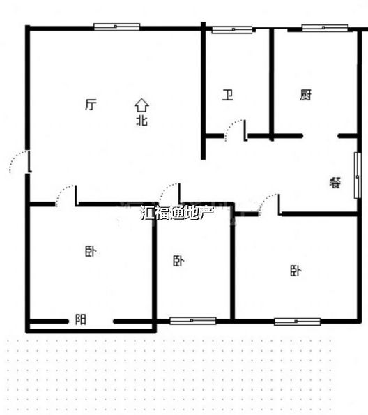 四中家属院3室2厅1卫户型图