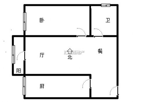 汇元和顺1室1厅1卫户型图