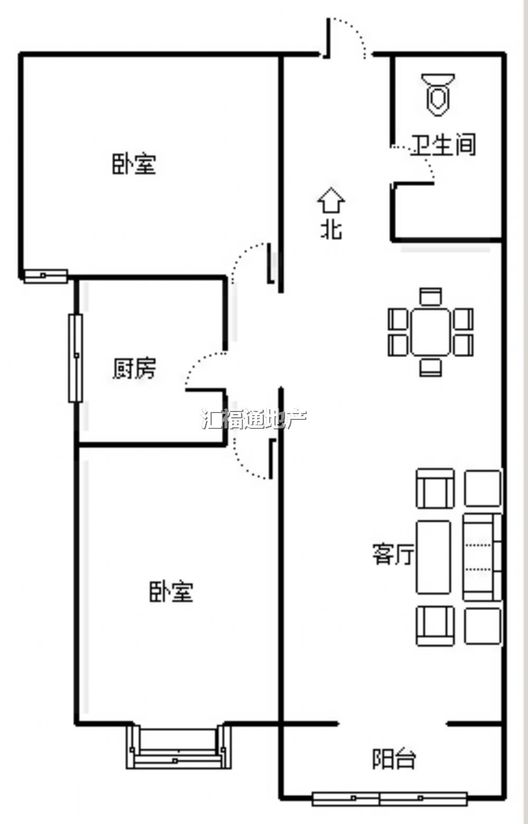 水榭春天2室2厅1卫户型图