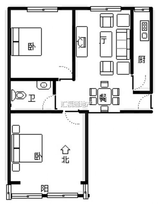 公园壹号2室2厅1卫户型图