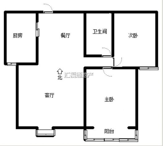 水岸花城2室1厅1卫户型图